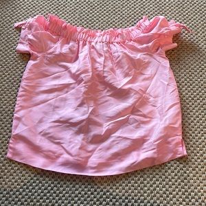 EUC J. Crew Off-the-Shoulder Pink Silk Top